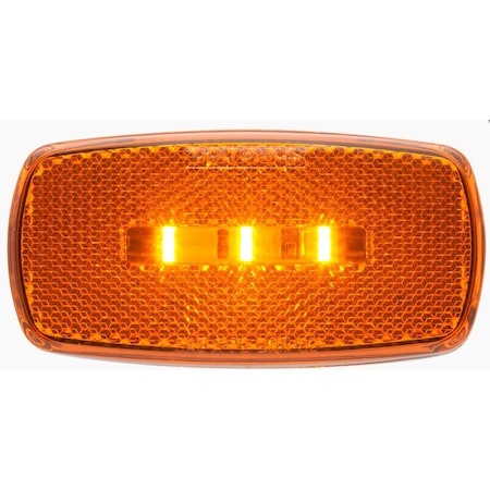 Optronics Yellow Marker/Clearance Light With Reflex, White Base MCL32AB